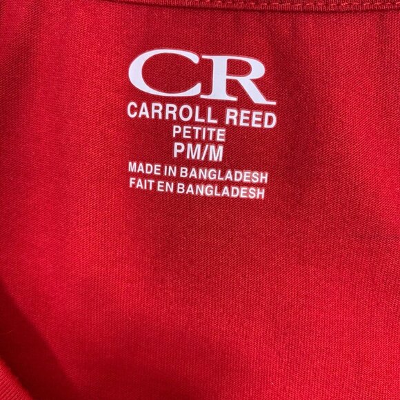 red v neck short sleeve t-shirt butterflies sz med  CAROLL REED - Picture 15 of 16